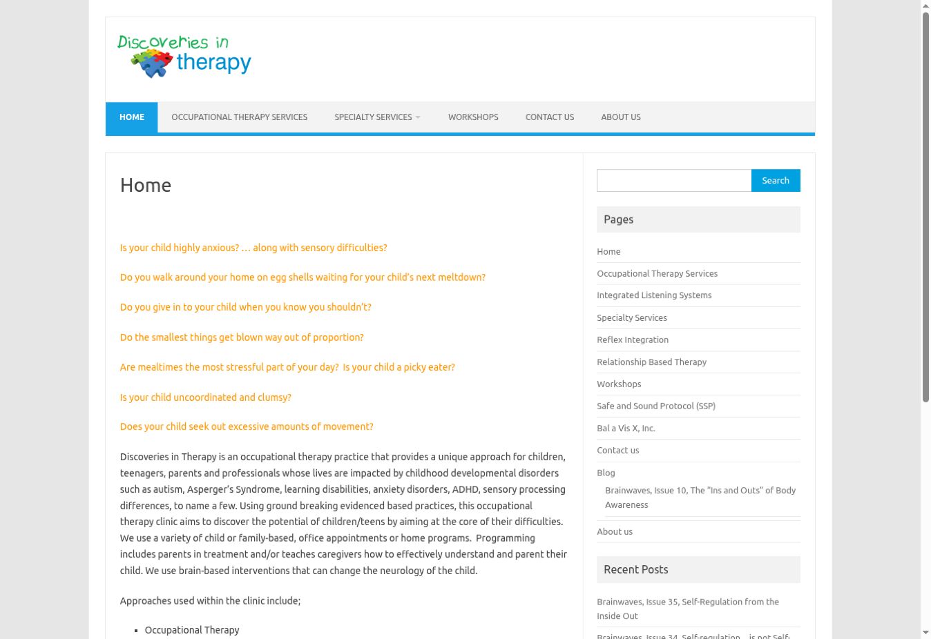 Discoveries in Therapy website