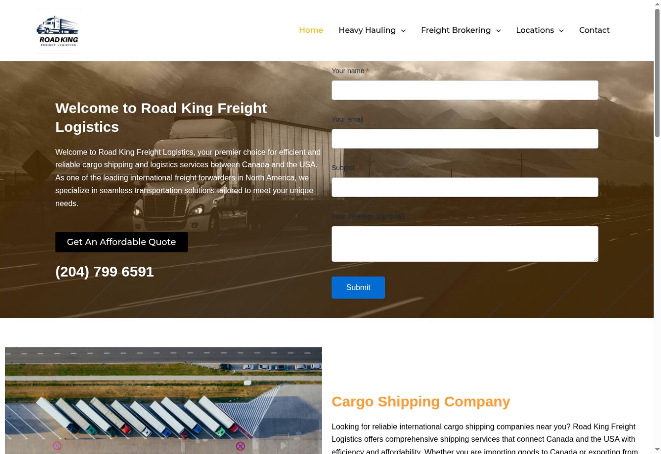 Road King Freight Logistics homepage